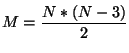$\displaystyle M = \frac{N * (N -3 )}{2}$