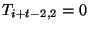 $ T_{i+t-2,2}=0$