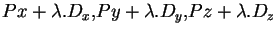 $\displaystyle Px+\lambda.D_x,Py+\lambda.D_y,Pz+\lambda.D_z$