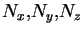 $\displaystyle N_x,N_y,N_z$
